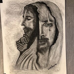 Charcoal Dual Face Art Print